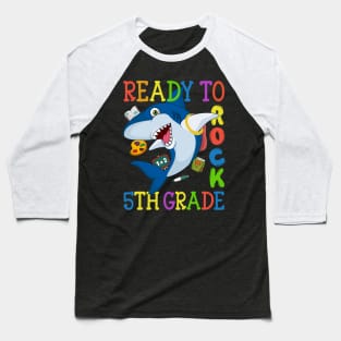 Dabbing 5th Grade Shark Back To School Baseball T-Shirt